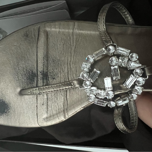 Gucci metallic and crystal monogram embellished sandals with box and dustbag - Picture 8 of 9